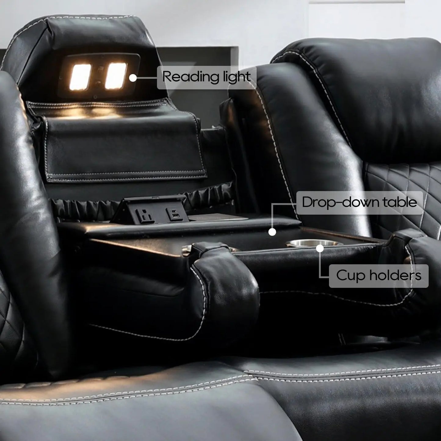 Todrani Zero Gravity Power Reclining Sofa With Wireless Charger