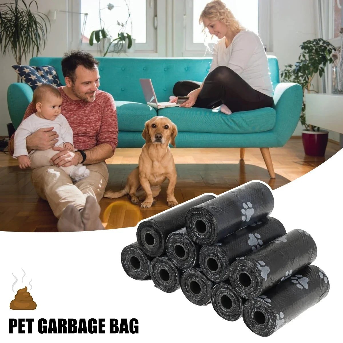 NONEDog Accessories Biodegradable Dog Poop Bags Dispenser 2/40 Rolls