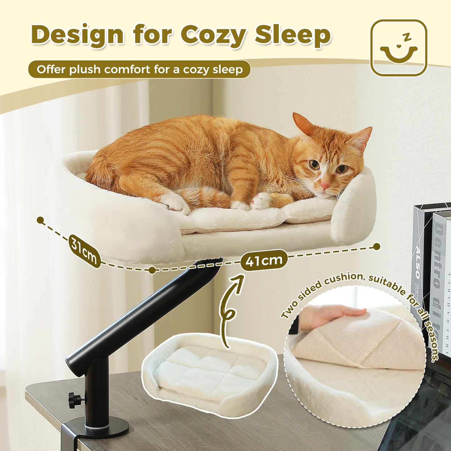 PAWZ Road Cat Desk Bed With 360 Rotatable Stand Hammock
