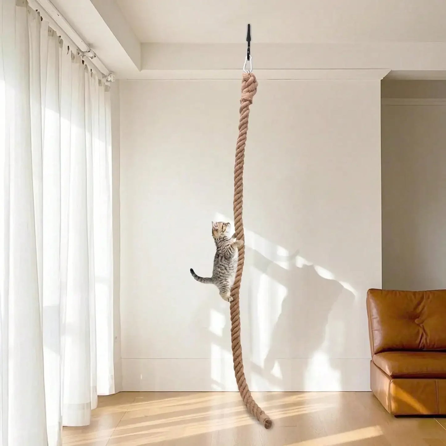 Indoor Cat Climbing Rope Ceiling Attachment Cat Tree Tower