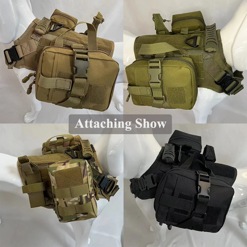 PETRAVELCN Dog Tactical Molle Pouches Set For Harness