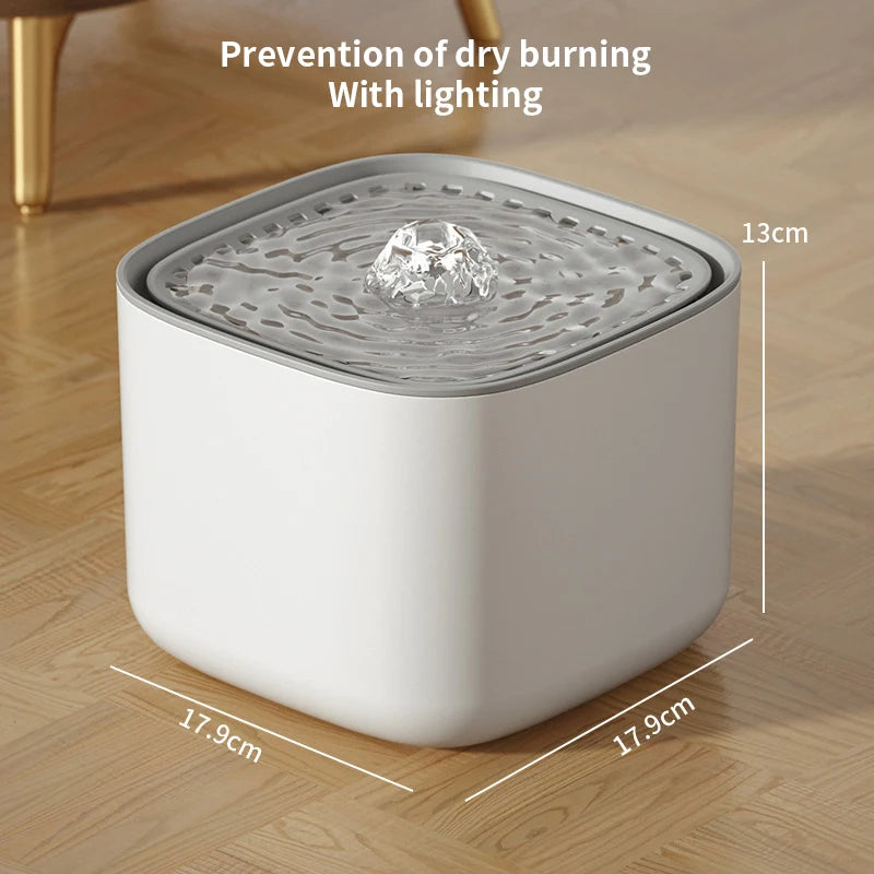 Cat Water Fountain Auto Recirculating Filter USB Quiet