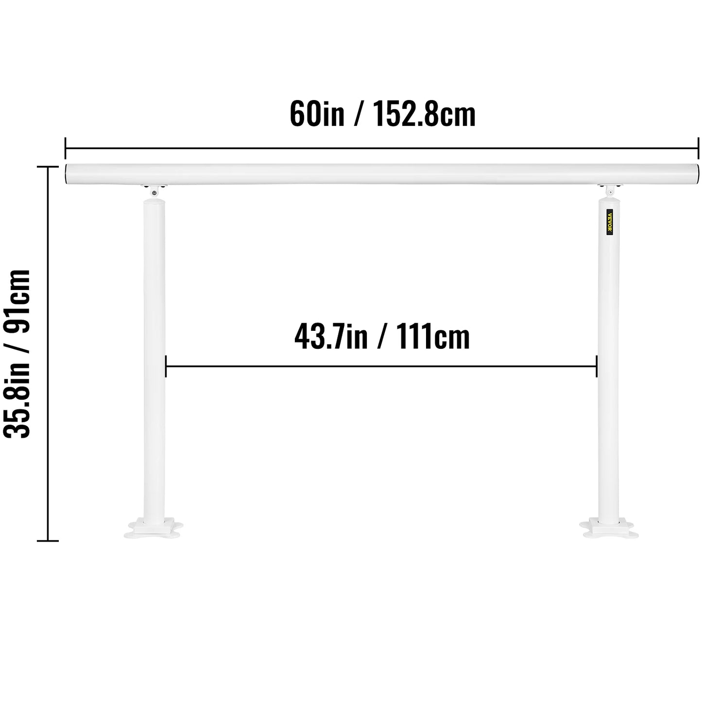 SucceBuy Aluminum Outdoor Stair Handrail Kit For 0-5 Steps