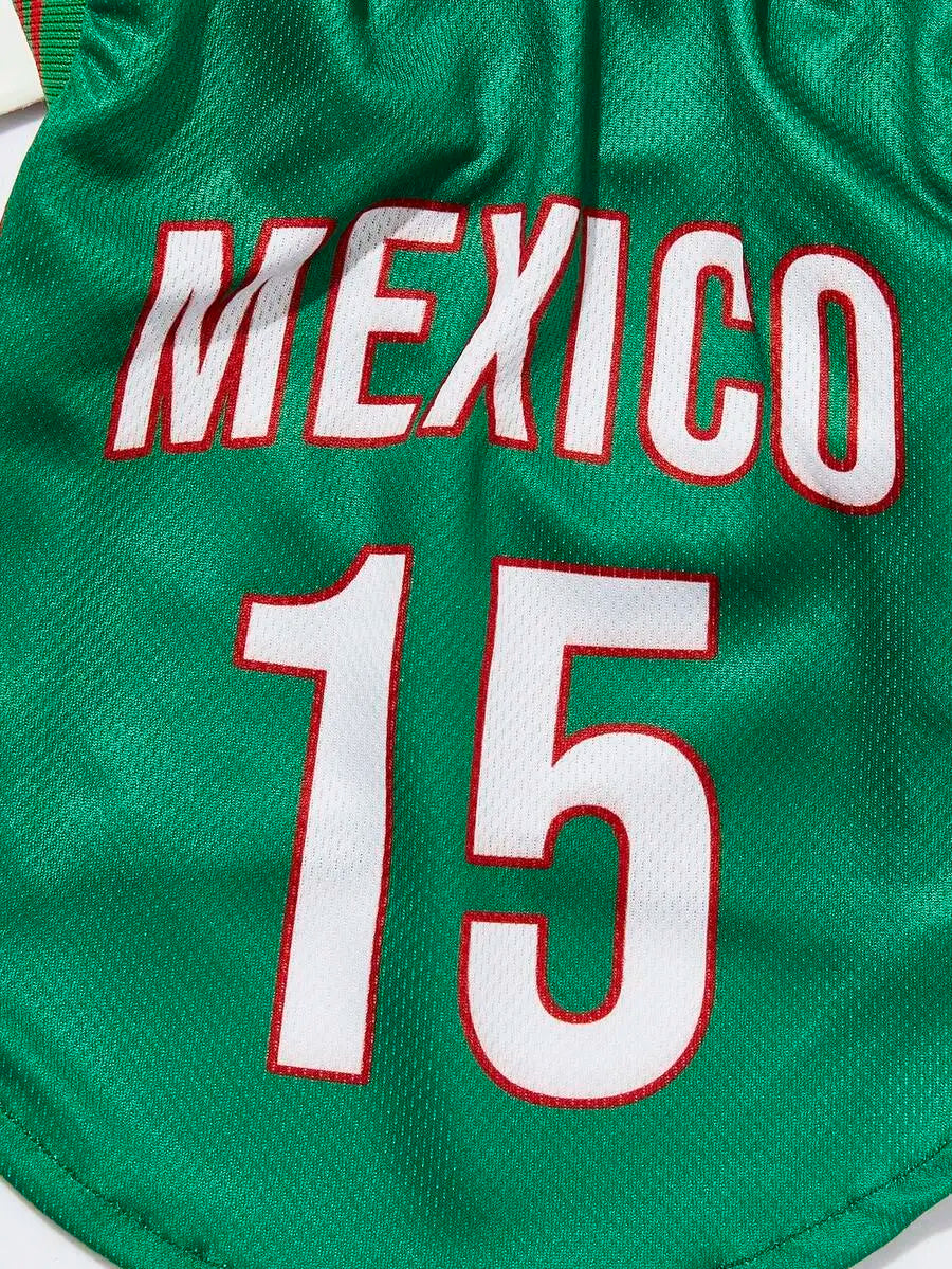 Mexican National Team Style Pet Jersey For Cats And Dogs