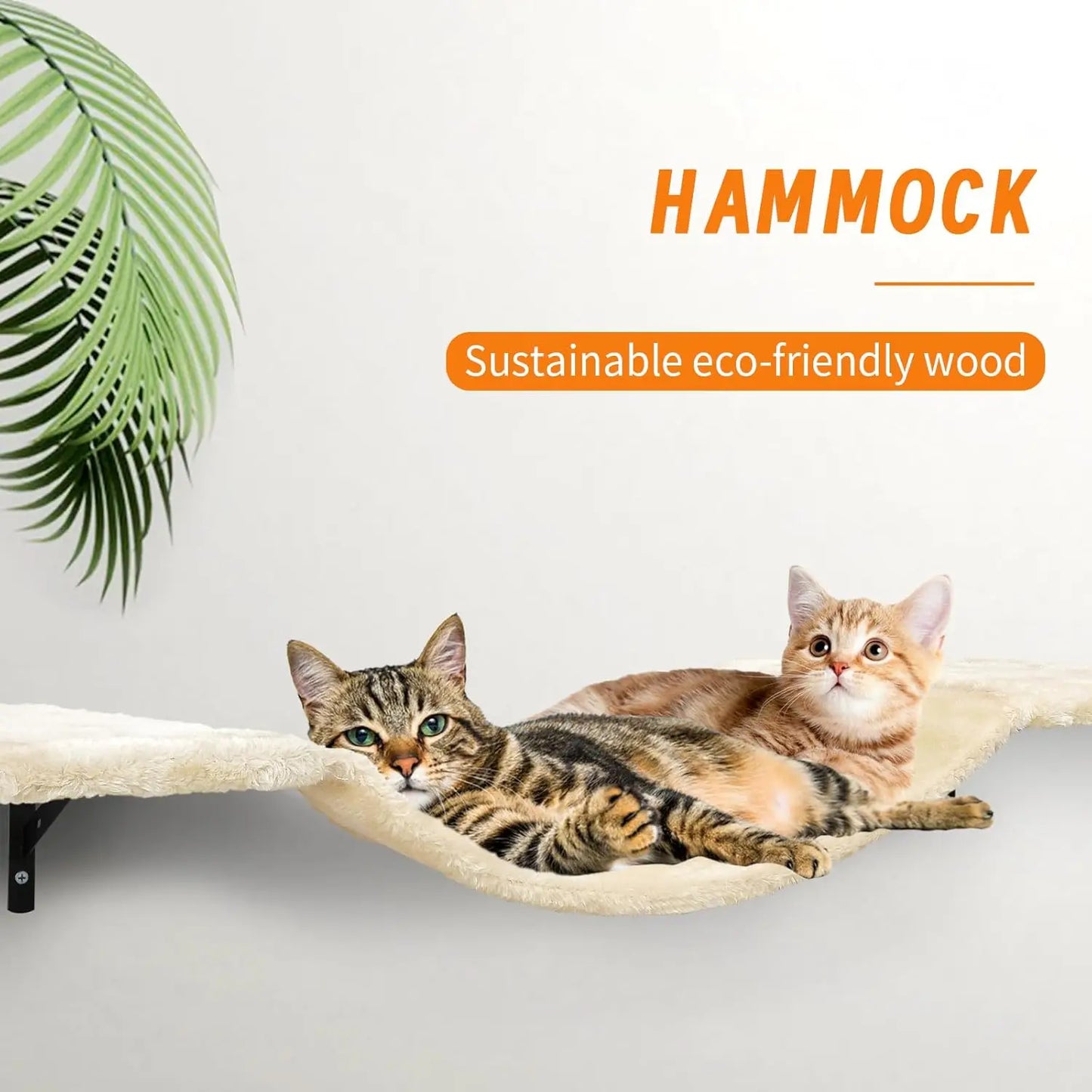 Wall Mounted Cat Climber Set With Shelves Perches Bridge Hammock