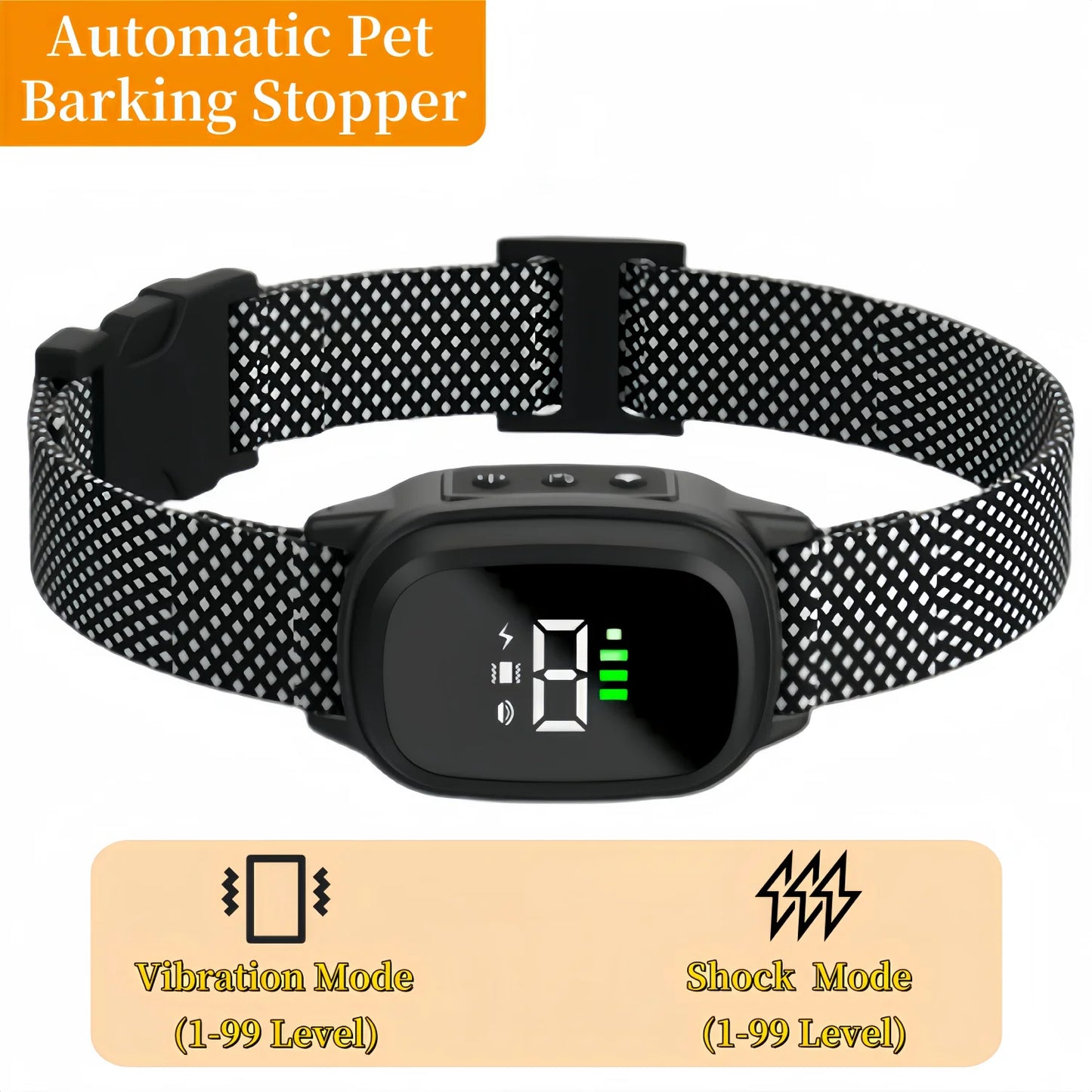 Waterproof Dog Bark Collar Rechargeable Anti Bark Training Vibration Collar