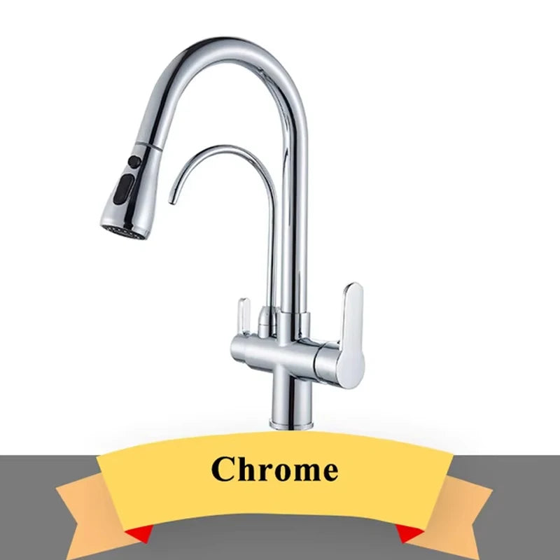 Wanmivezlo Purify Water Deck Mounted Dual Handle Faucet Kitchen