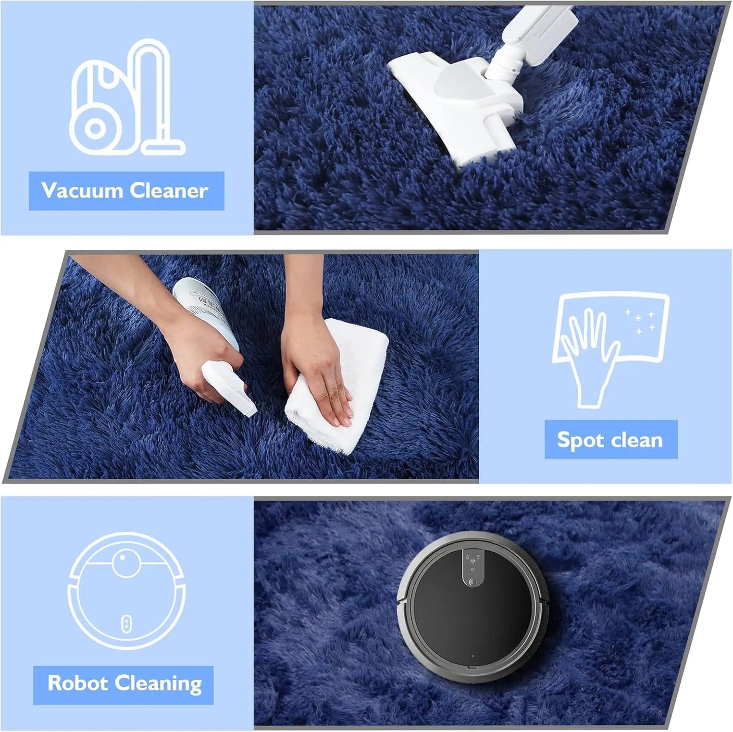 Fluffy Shag Area Rug For Living Room And Bedroom Decor