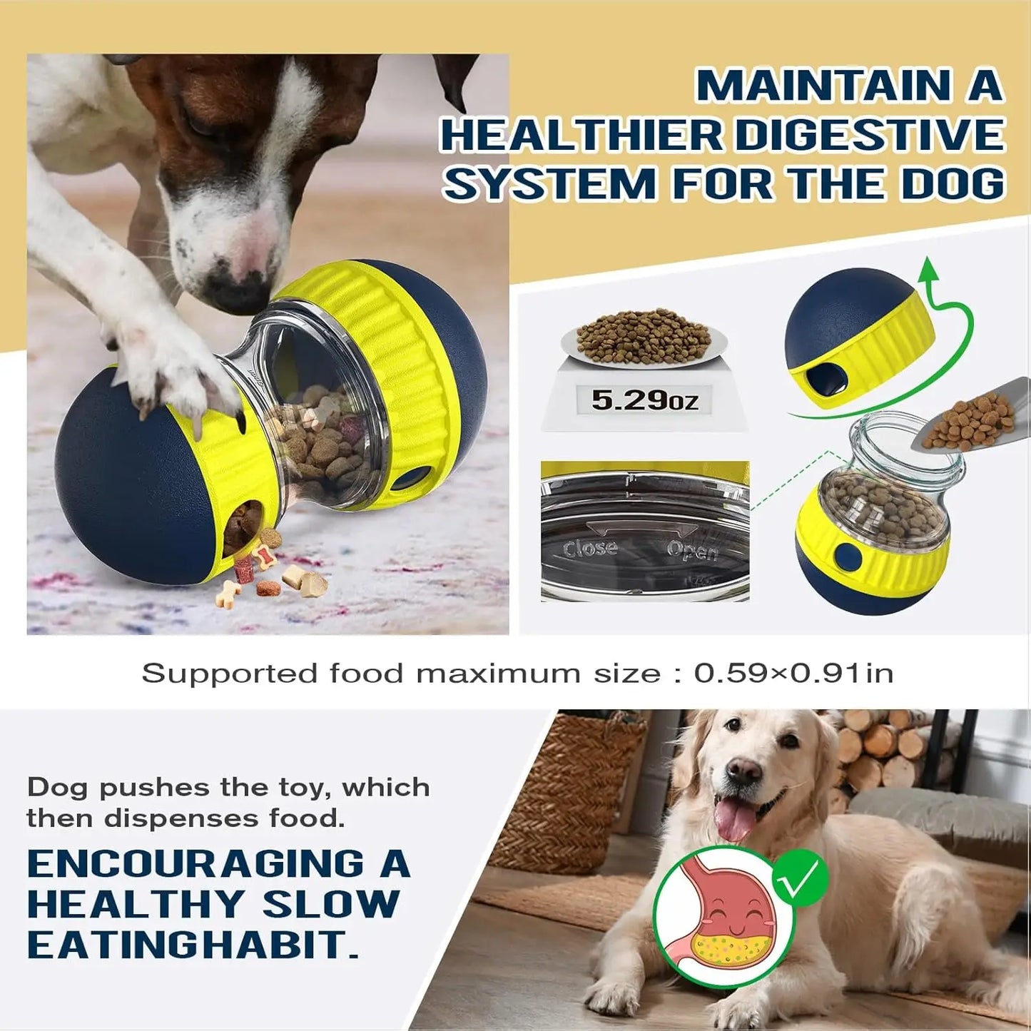 Dog Enrichment Treat Dispenser Ball Puzzle Toy For Dogs