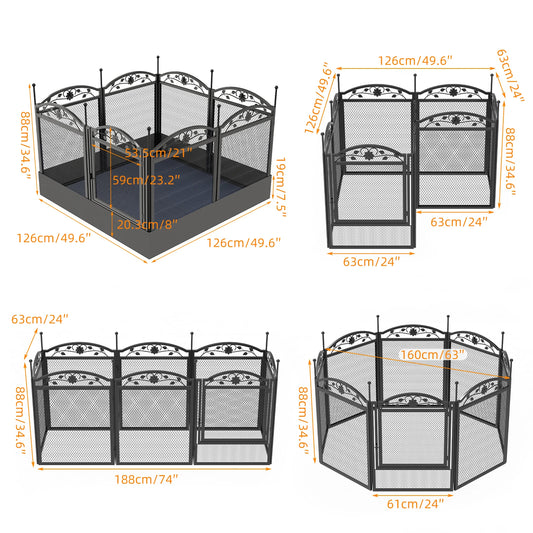 BINGOPAW 8-Panel Heavy-Duty Dog Playpen with Waterproof Pad