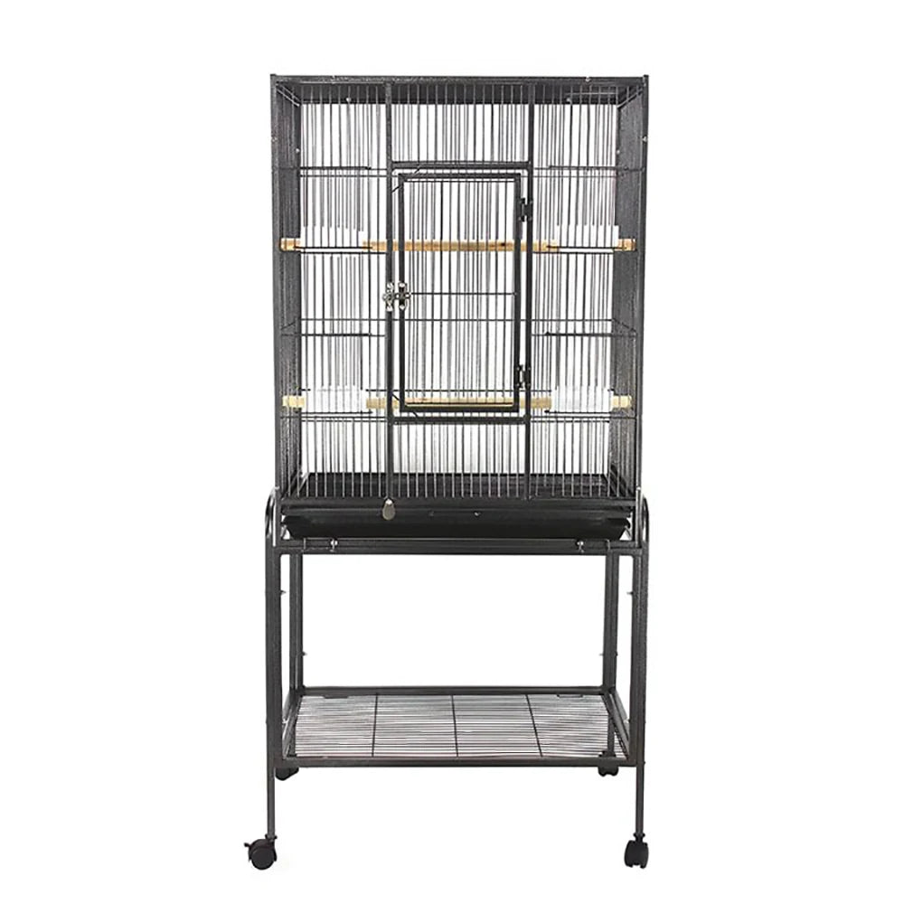 HiMISSCN Wrought Iron Bird Flight Cage With Rolling Stand