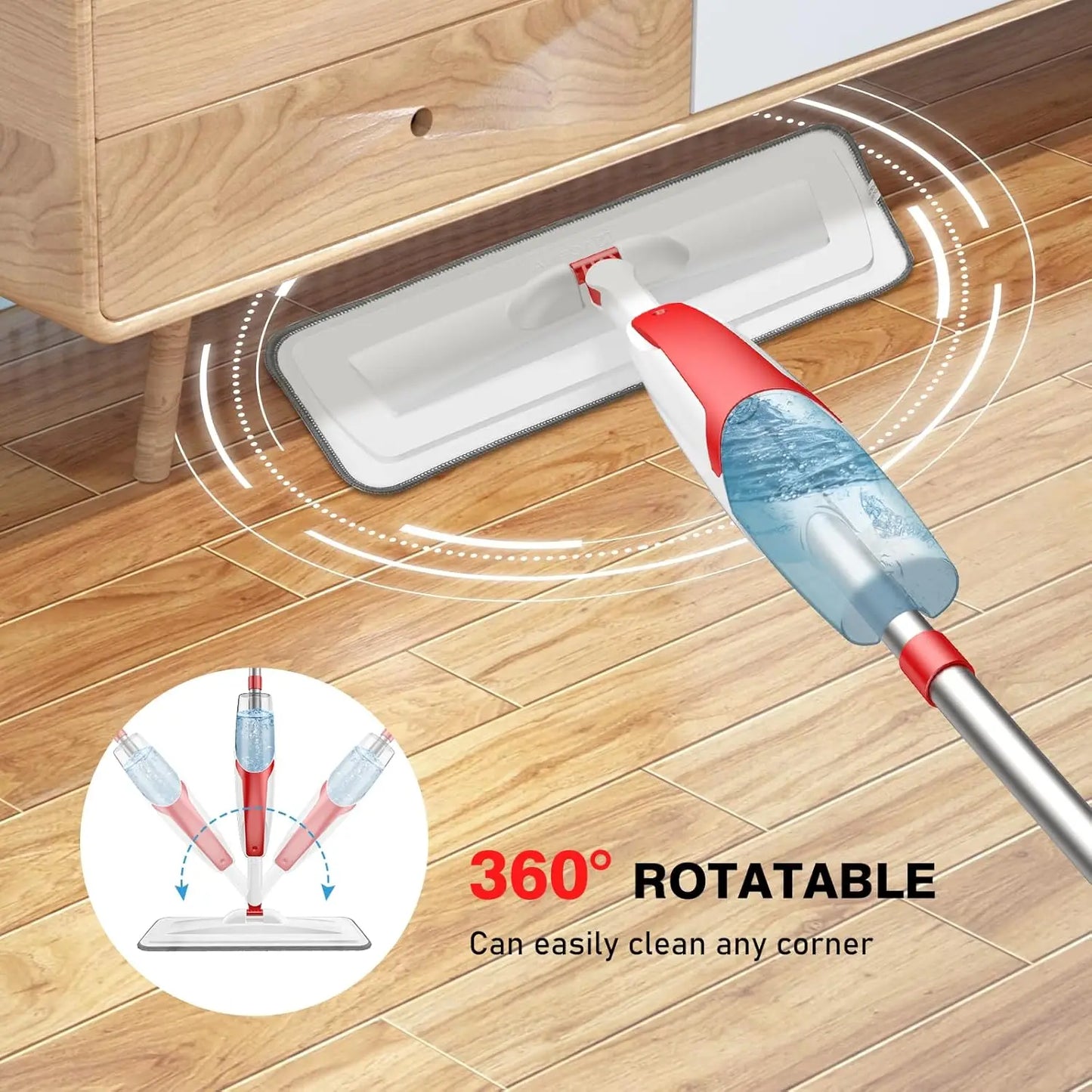Spray Mop With Refillable Bottle For Hardwood Tile Floors