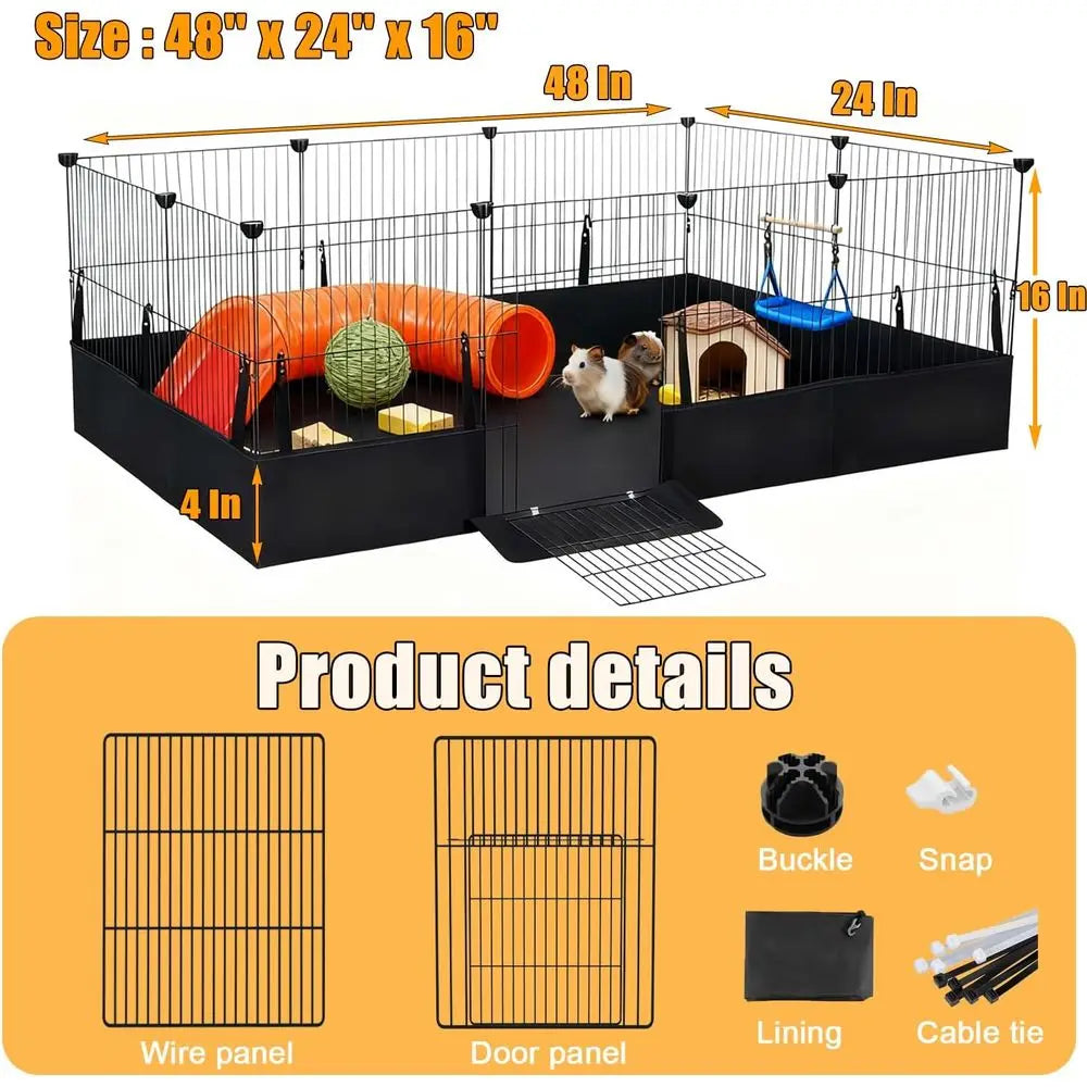 OVOZI DIY Expandable Playpen Cage For Guinea Pigs And Rabbits