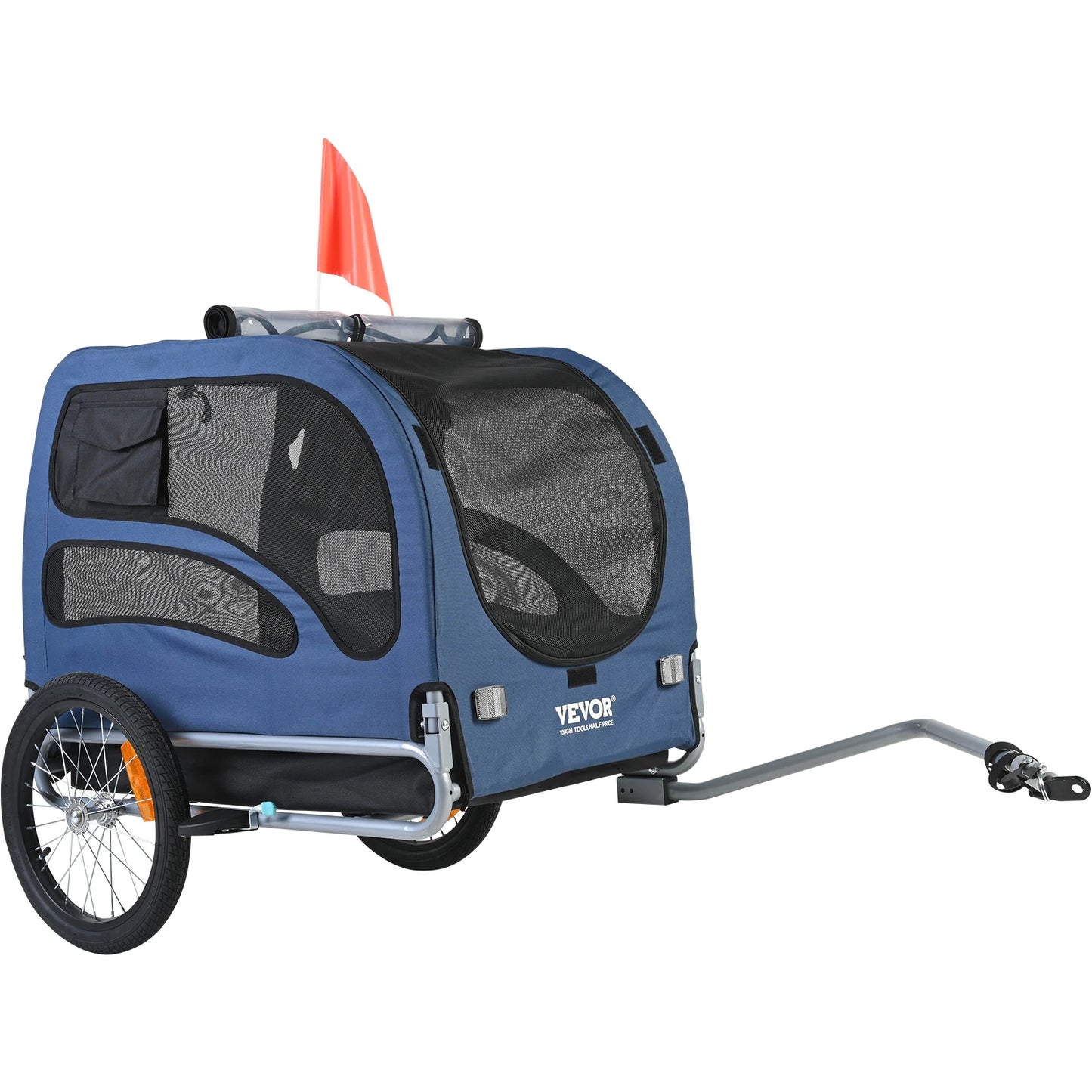 Dog Bike Trailer Carrier 100lbs Pet Cart With Reflectors And Flag