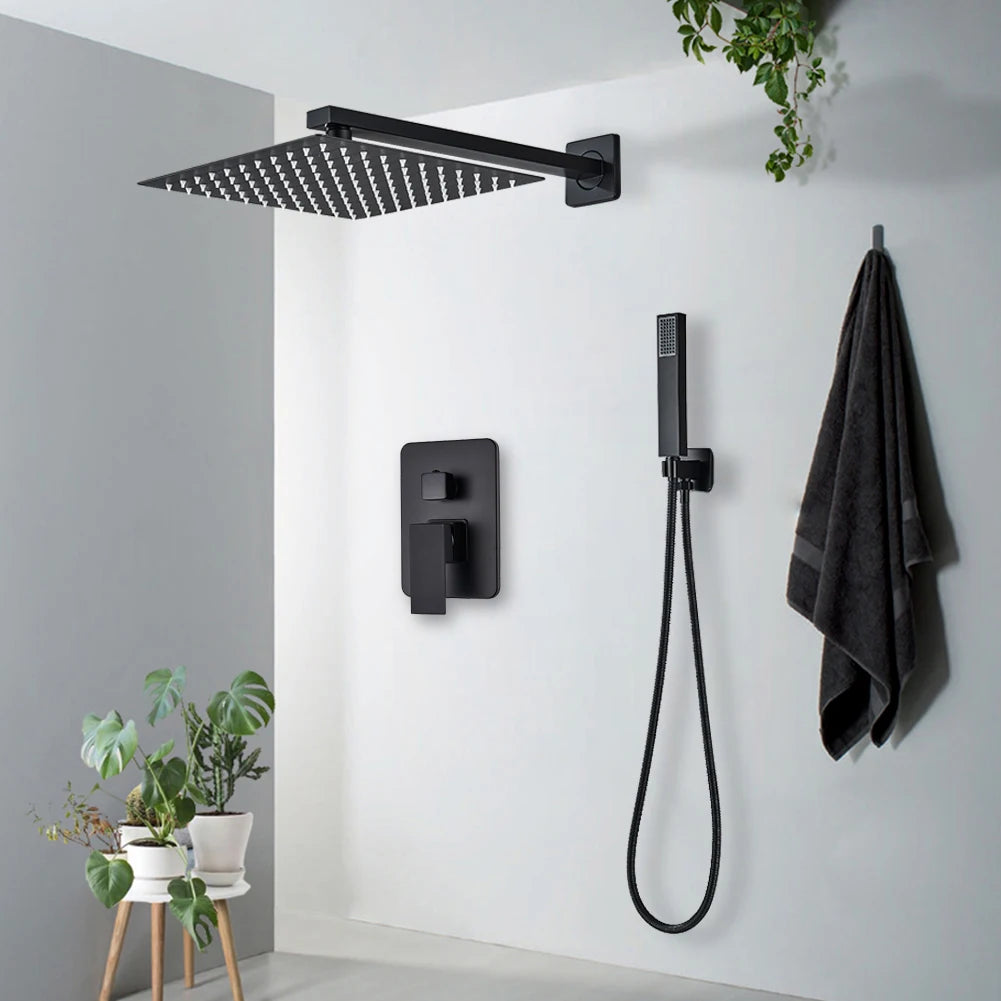 Rozin Rainfall Shower System Wall Mount Kit With Concealed Box