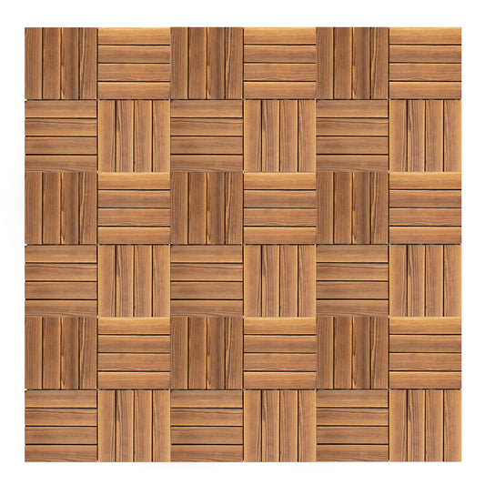 Wood Plastic Composite Interlocking Deck Tiles Outdoor Waterproof