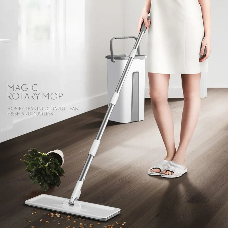 ATMDOGCN Mop With Bucket Set Wet Dry Magic Cleaning Tool For Floors