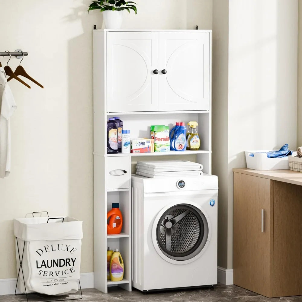Over Toilet Storage Cabinet With Two Doors And Adjustable Shelves