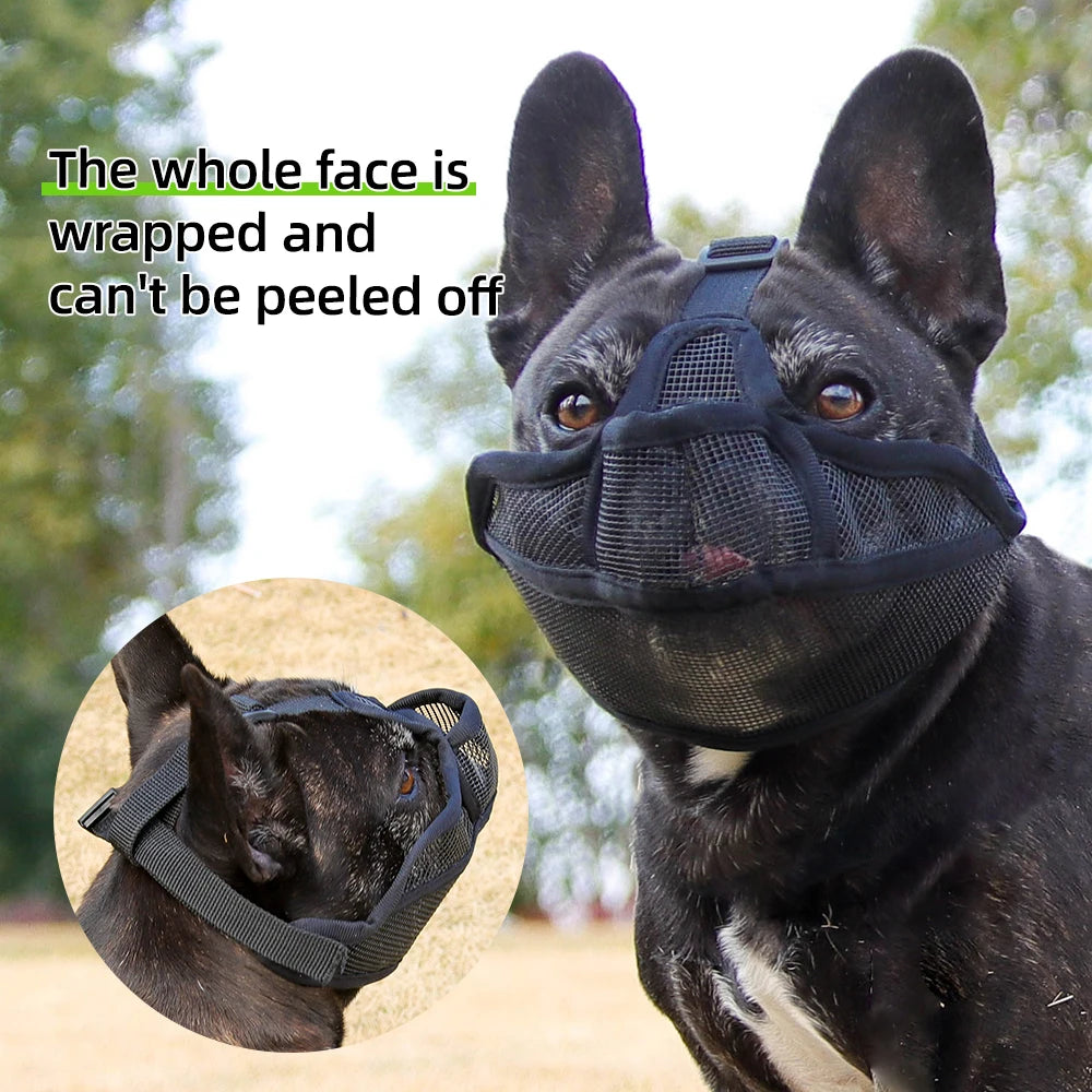 Dog Muzzle for Short Snouted Dogs Breathable Bark Control