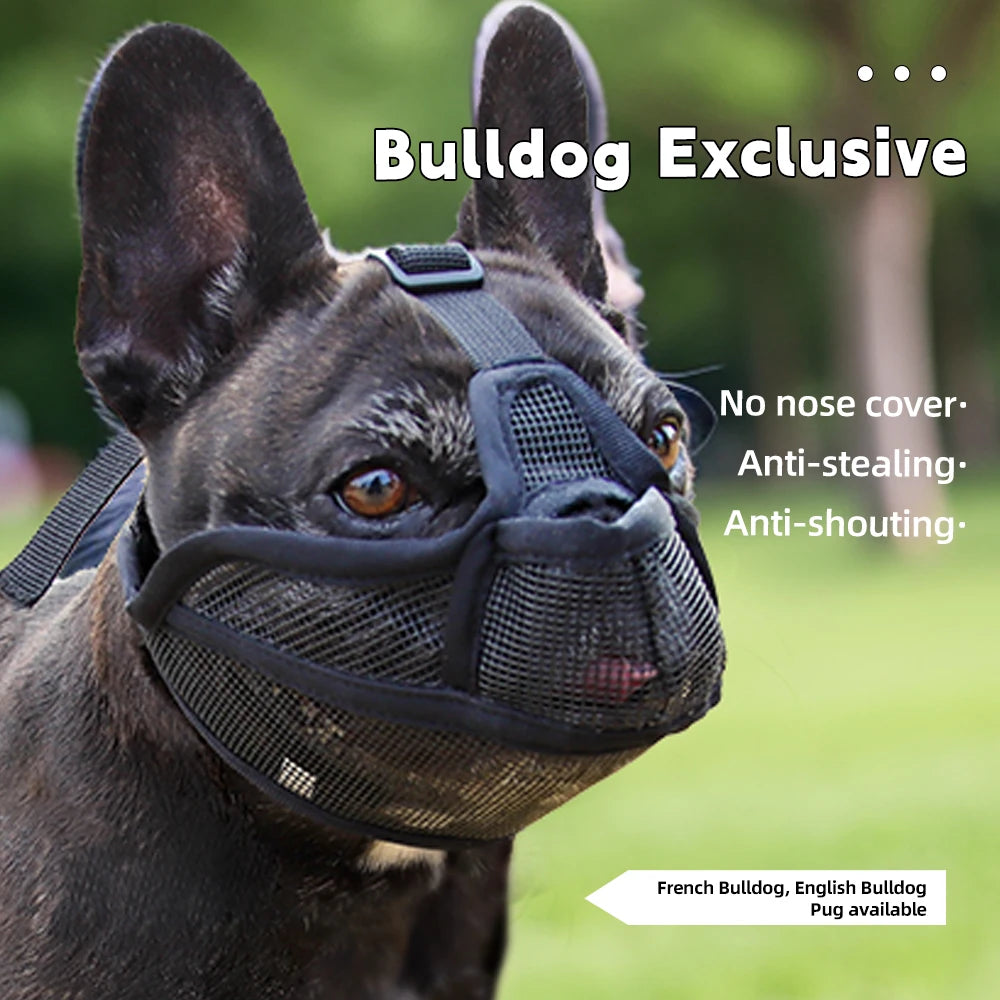 Dog Muzzle for Short Snouted Dogs Breathable Bark Control