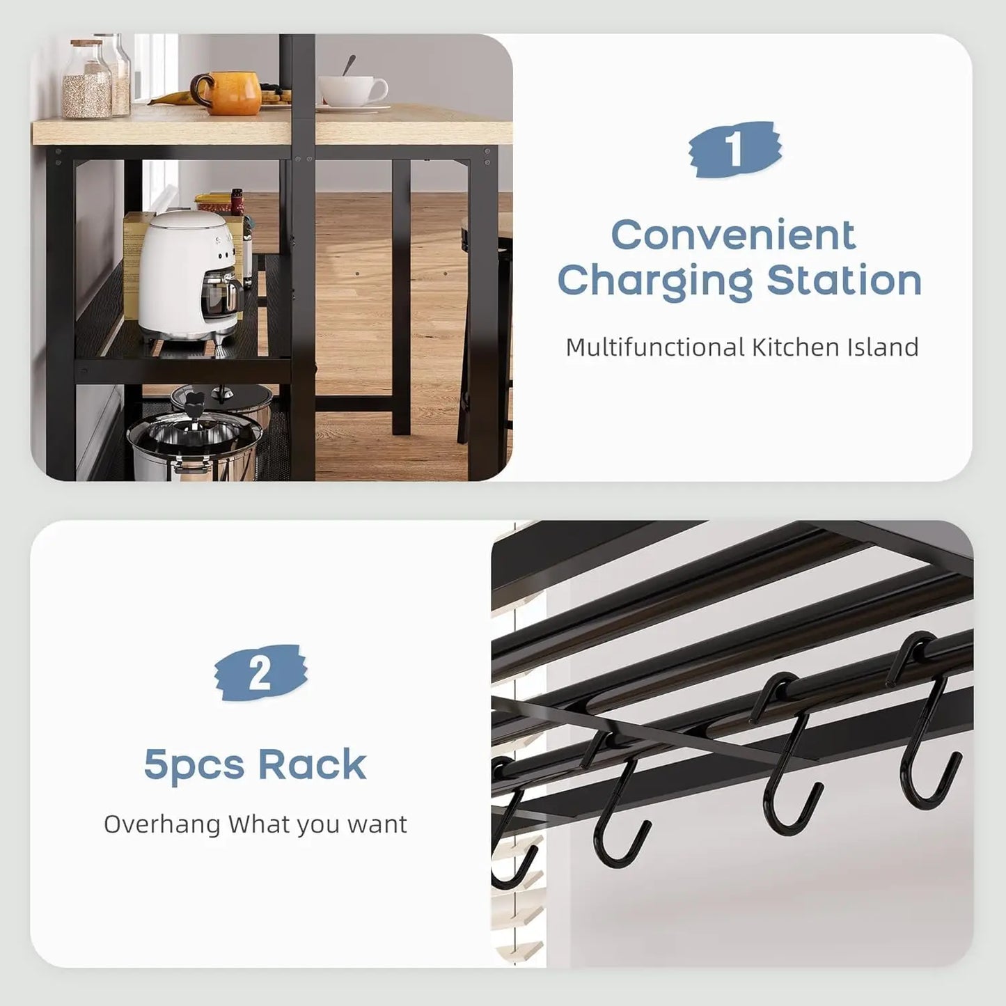 Rolling Kitchen Island With Wheels And Microwave Stand Storage Cart
