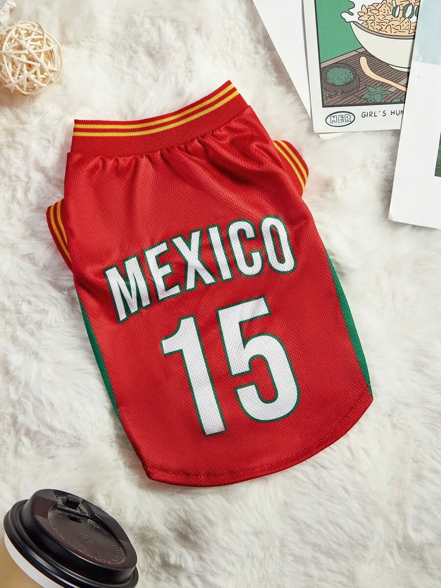Mexican National Team Style Pet Jersey For Cats And Dogs