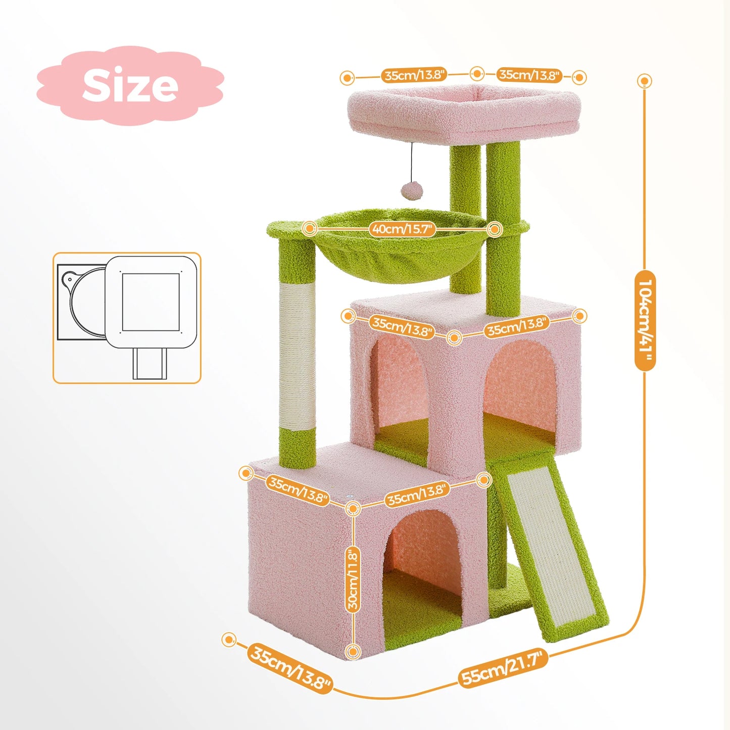 PAWZ Road Multi-Level Cat Tree Indoor Cat Tower With Condos Sisal Scratching Pad