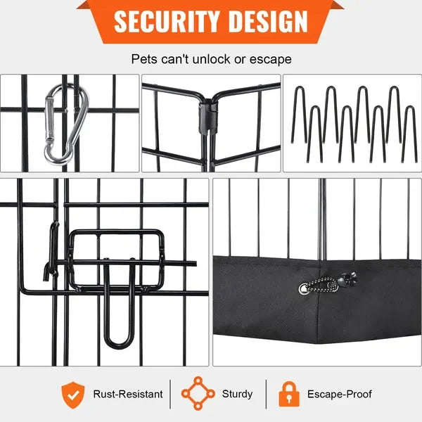 Foldable Dog Playpen For Indoor Outdoor Pet Enclosure