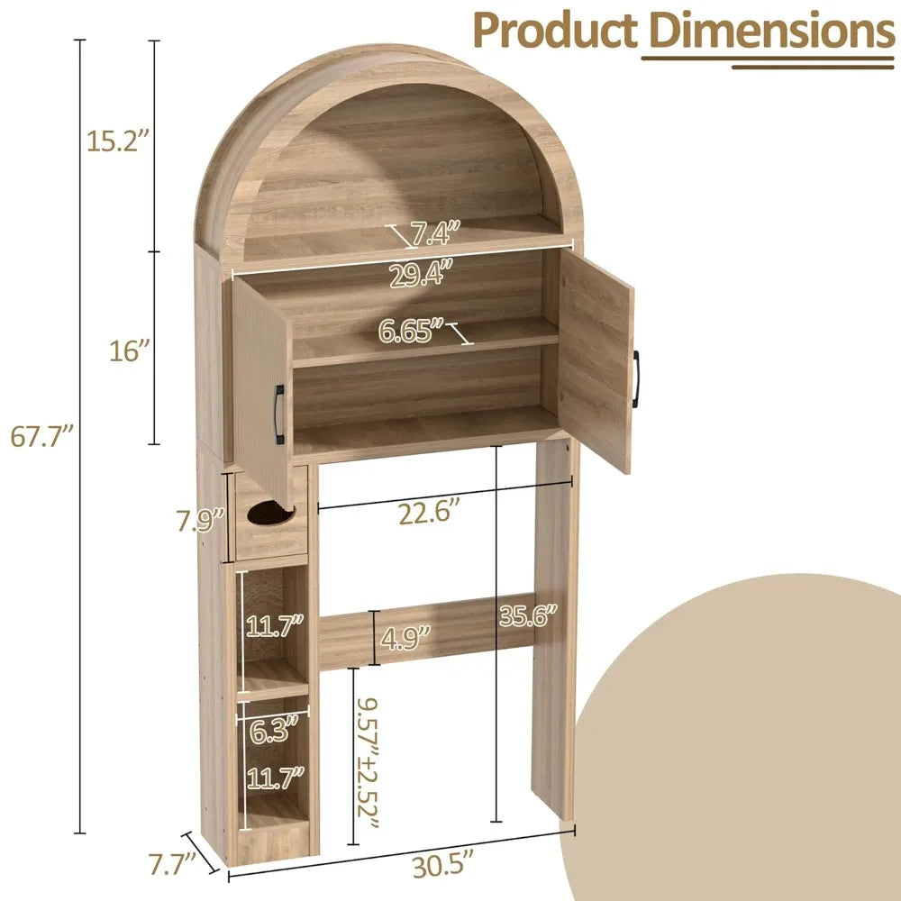 Over Toilet Storage Cabinet Arch Design Freestanding Bathroom Organizer