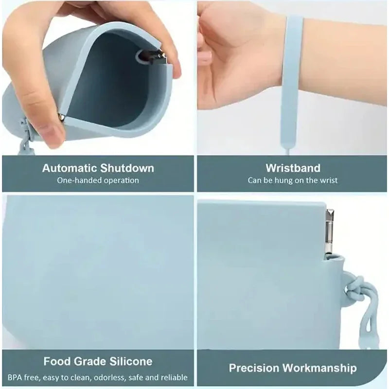 Hoopreety Silicone Dog Treat Bag Auto Close Portable Snack Pouch