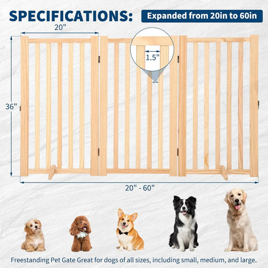 HiMISS Freestanding Dog Gate Foldable Indoor Pet Fence