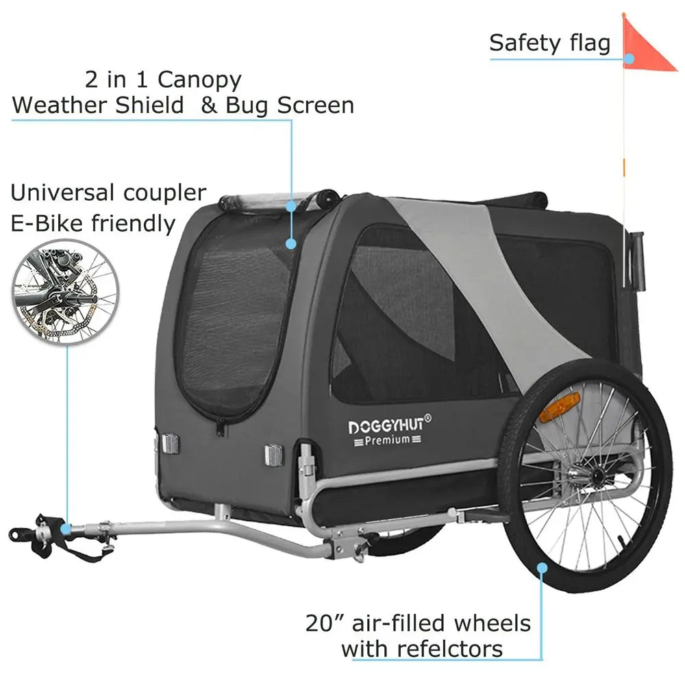 XMSJ Premium Large Pet Bike Trailer and Stroller for Dogs