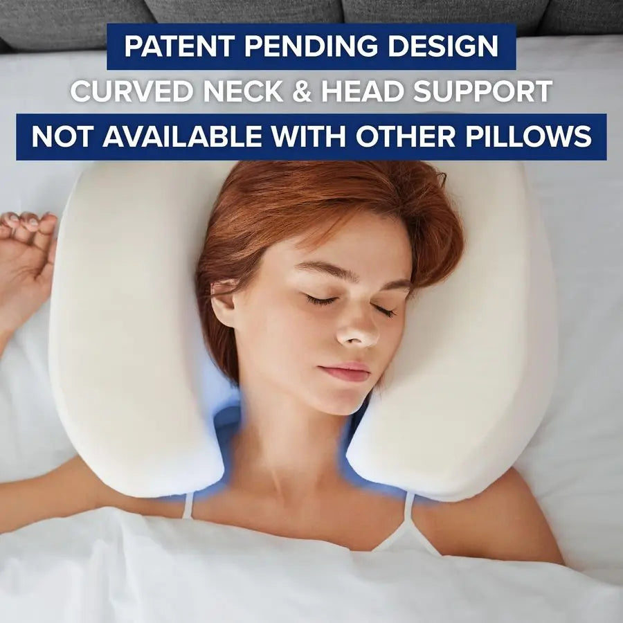 Back Sleeper Pillow With Neck Support And Wrinkle Prevention Patent Pending
