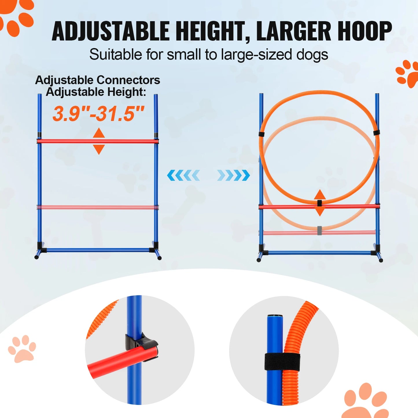 Dog Agility Training Equipment Set With Adjustable Hurdles And Poles