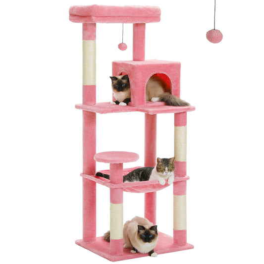 PAWZ Road Cat Tree Indoor Multi Level Tower With Hammock Sisal Scratching Posts