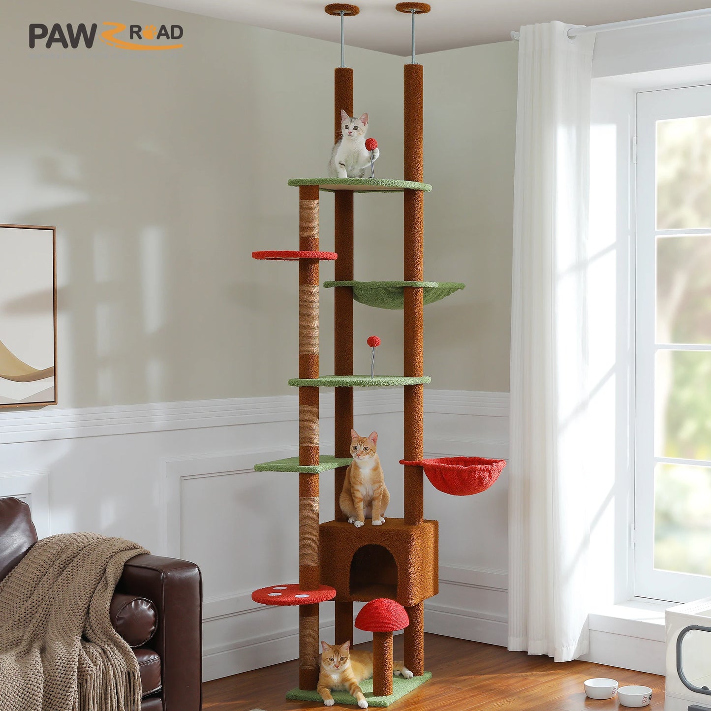 PETEPELA Floor To Ceiling Cat Tree Tower With Condo
