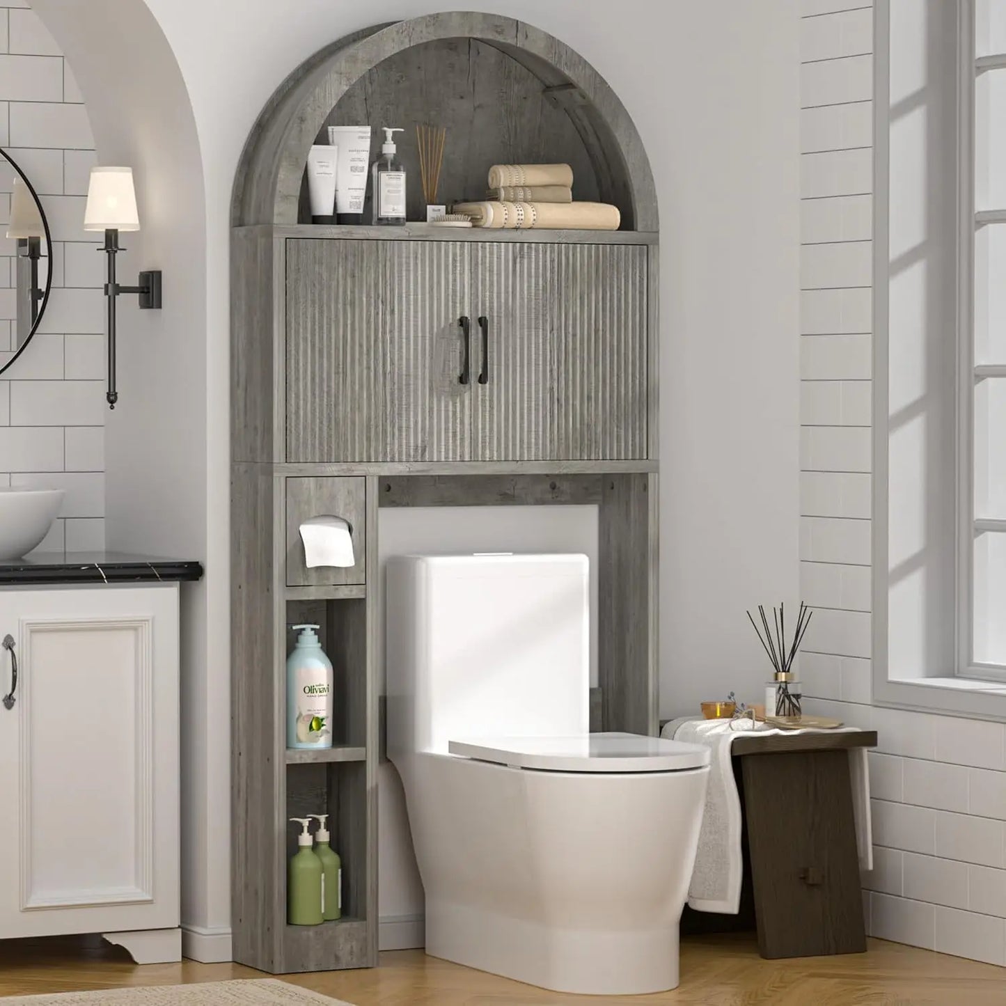 Over Toilet Storage Cabinet Arch Design Freestanding Organizer