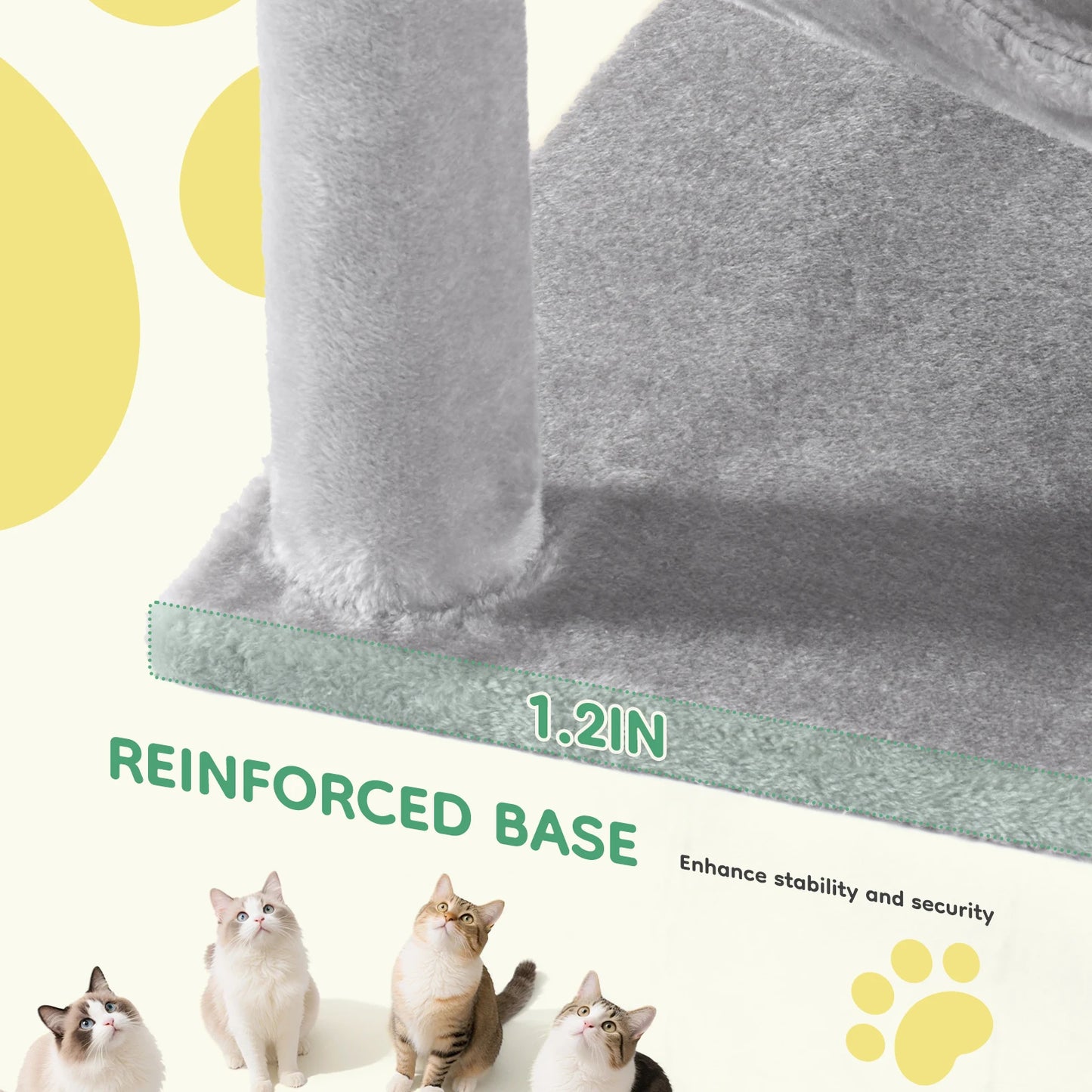 JHK Cat Tree Tall MultiCat Climbing Tower With Sisal Posts