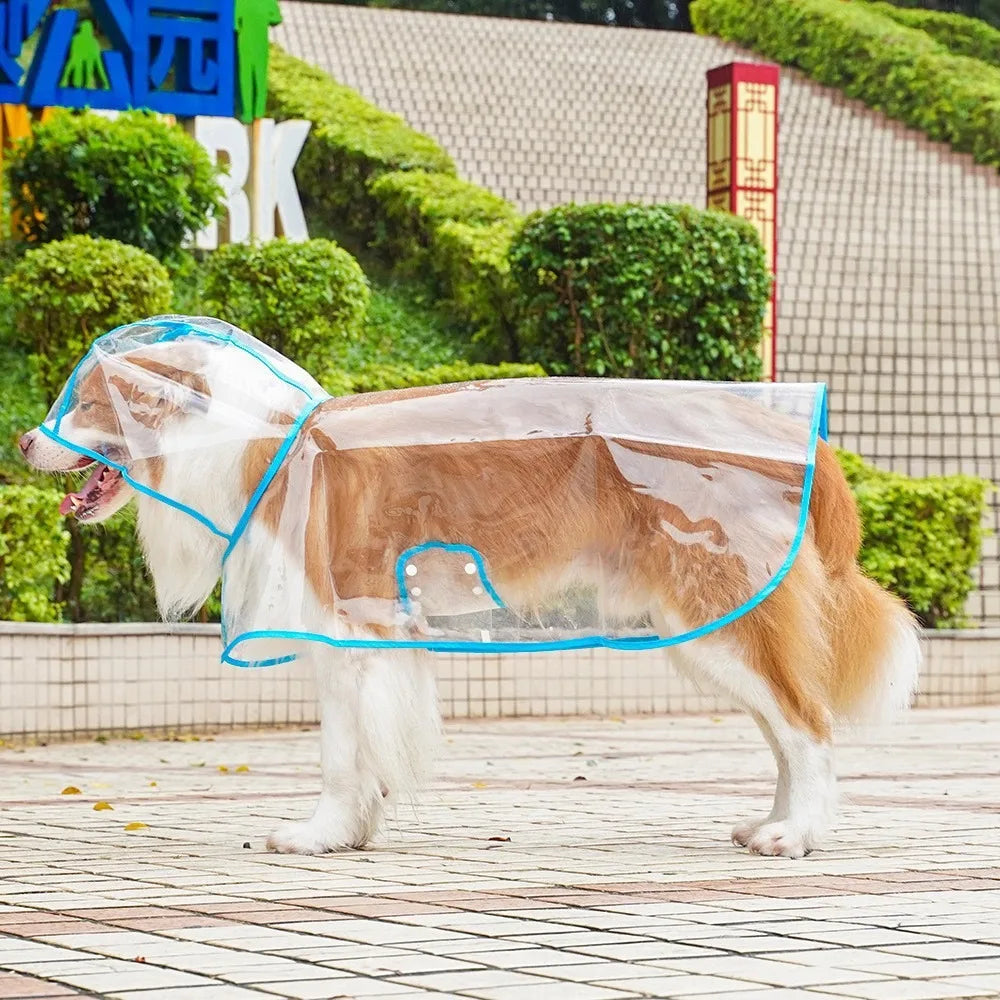 Transparent Dog Raincoat With Hat Waterproof Pet Raincoat