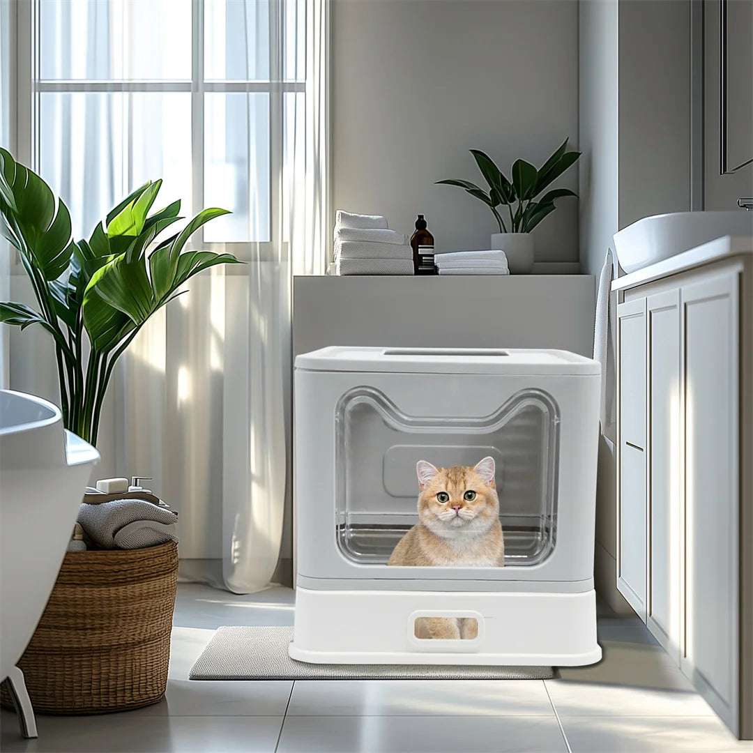 Bingopaw Detachable Enclosed Cat Litter Box Front Entry Scoop