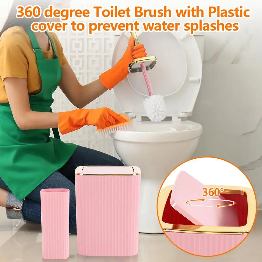 XMSJ 9 Piece Bamboo Bathroom Accessories Kit For Home
