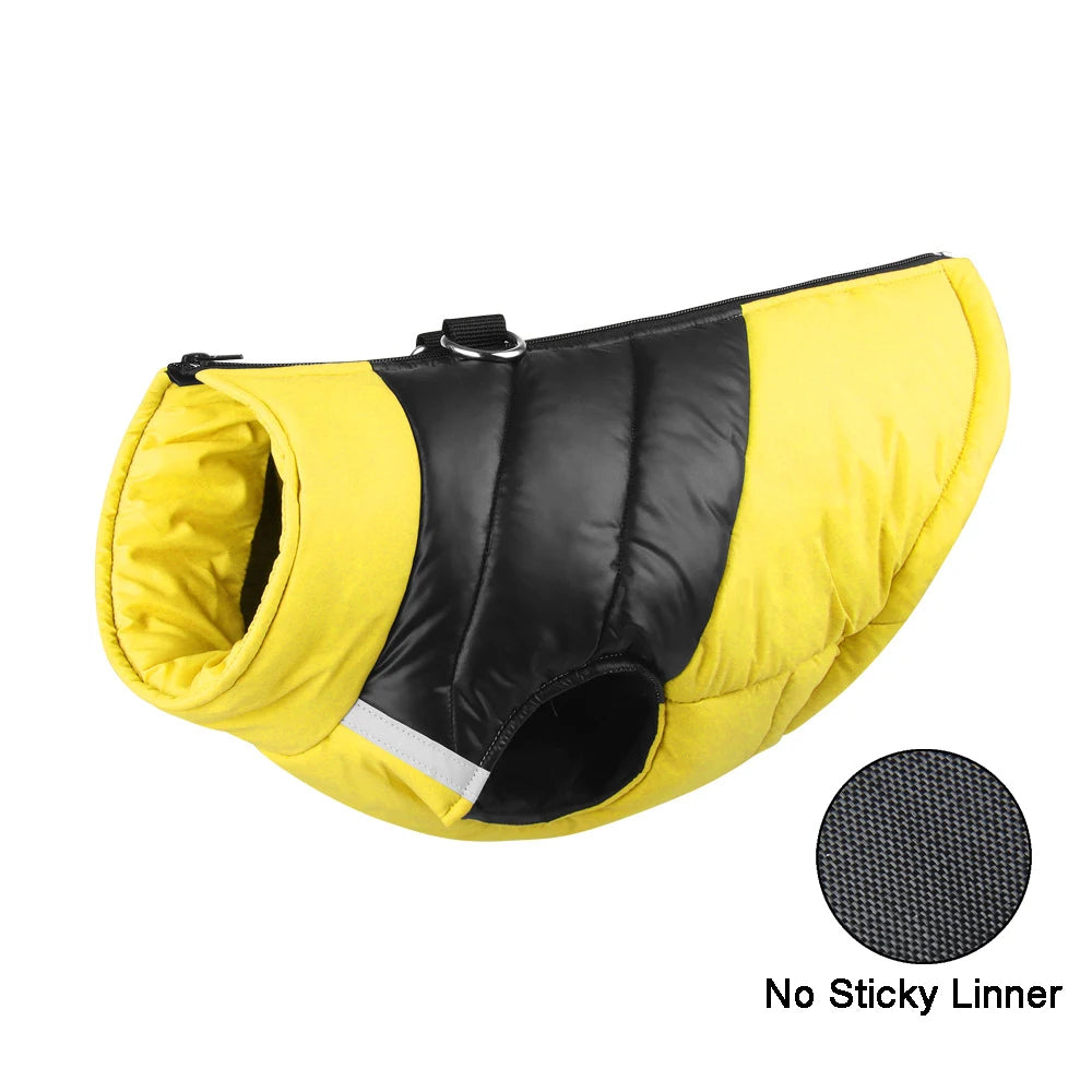 Padded Winter Dog Vest Jacket Waterproof Zipper Coat
