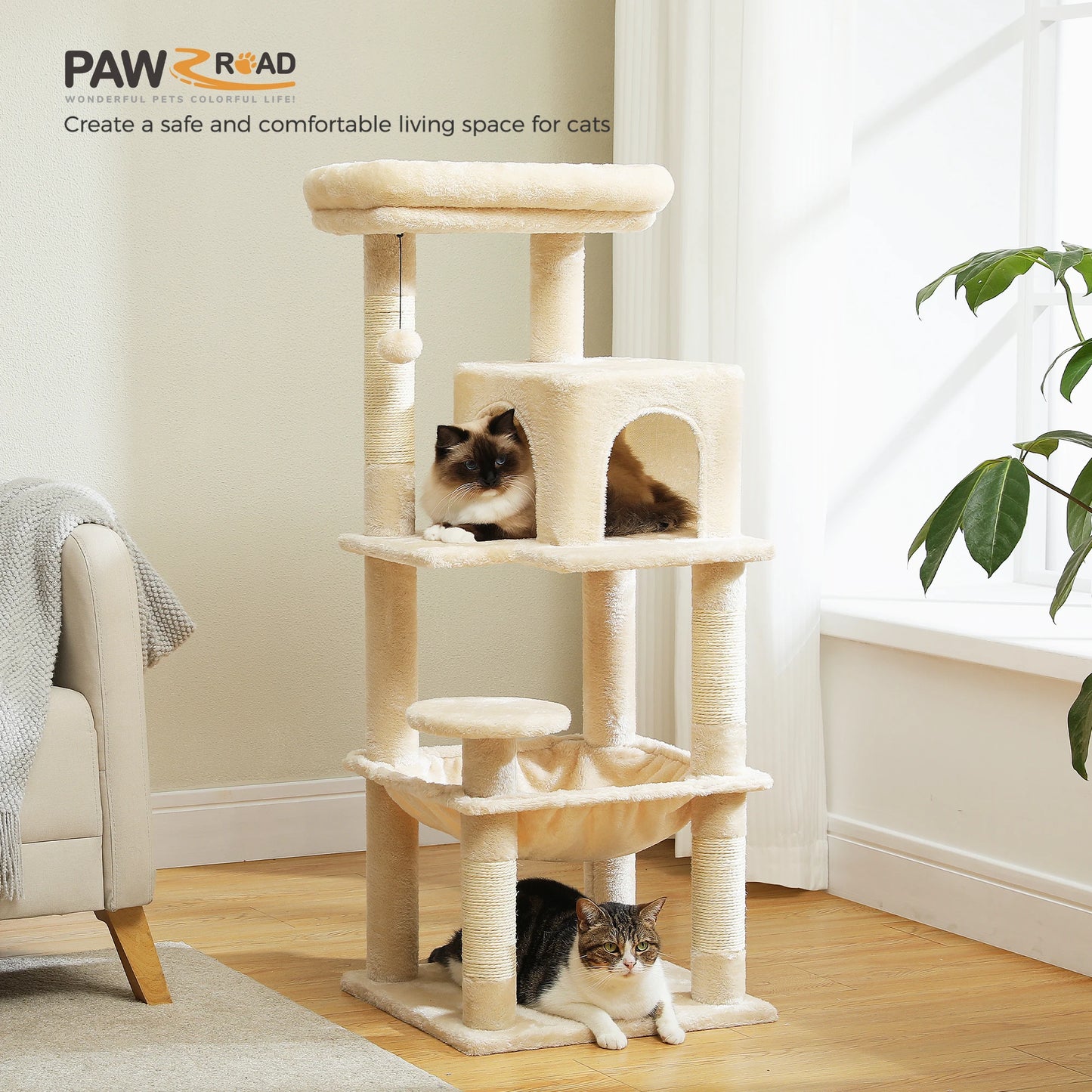 PETEPELA CN 5 Level Indoor Cat Tree With Metal Frame