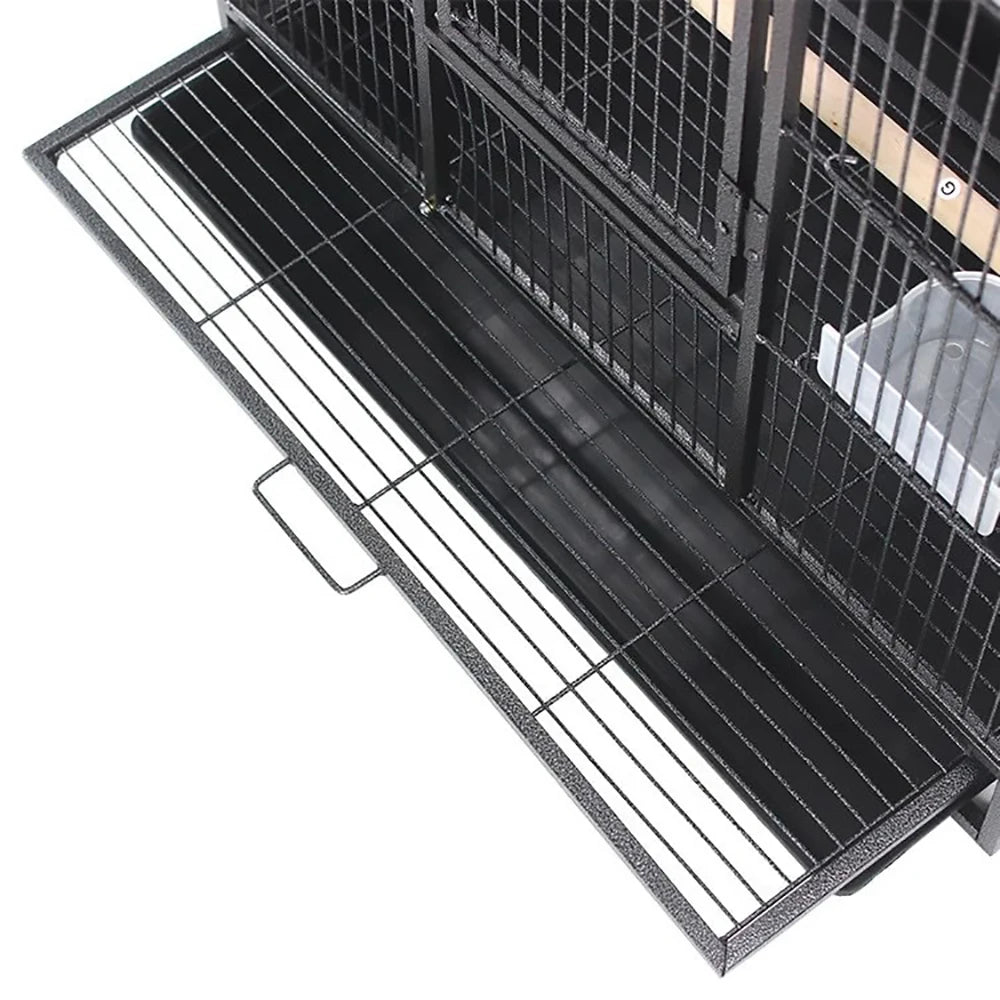 HiMISSCN Wrought Iron Bird Flight Cage With Rolling Stand