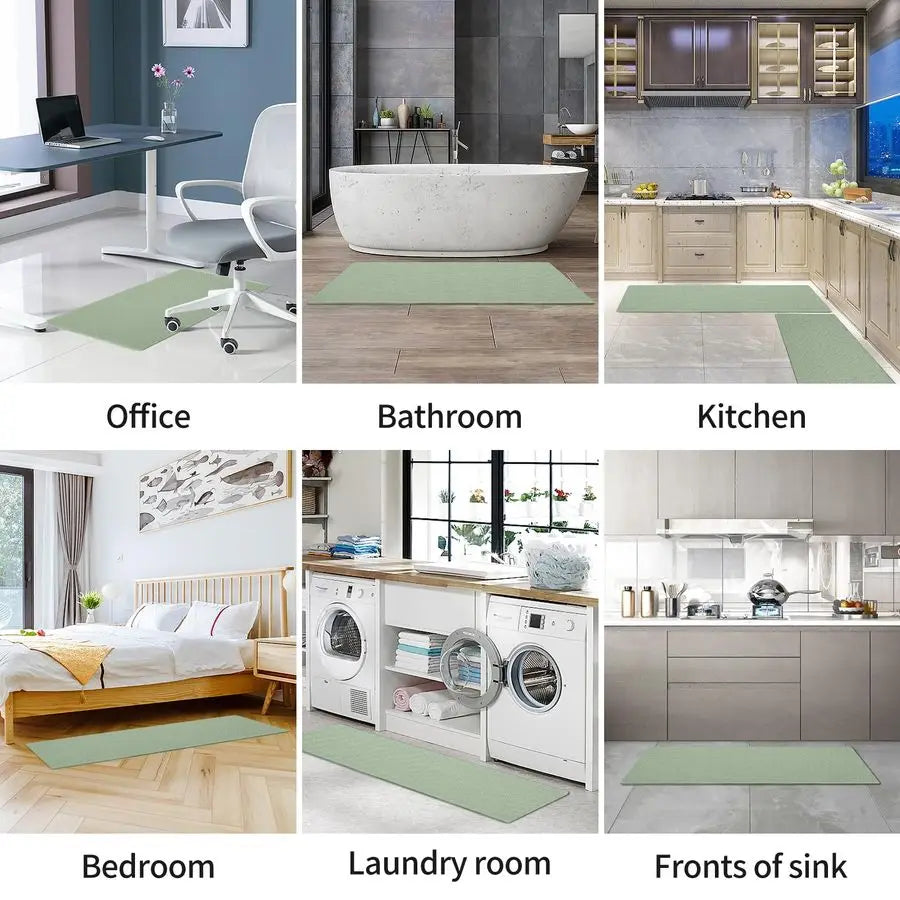 Anti Fatigue Kitchen Mats Set 2 Cushioned Washable
