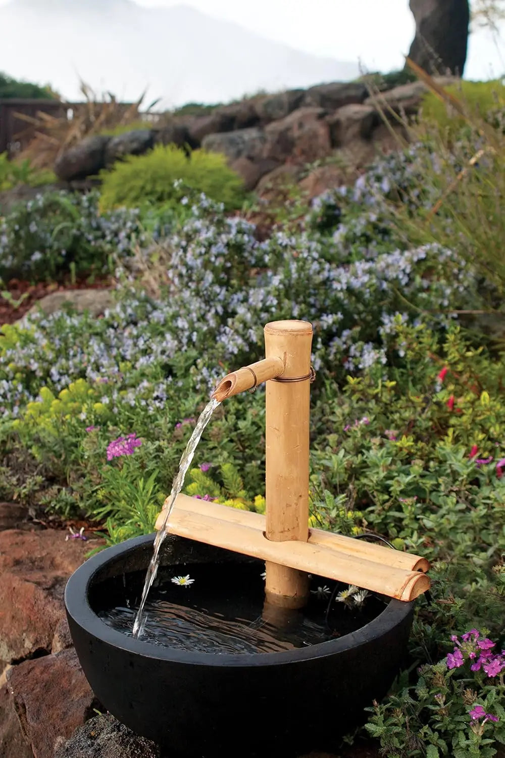Adjustable Bamboo Water Fountain Kit With Pump