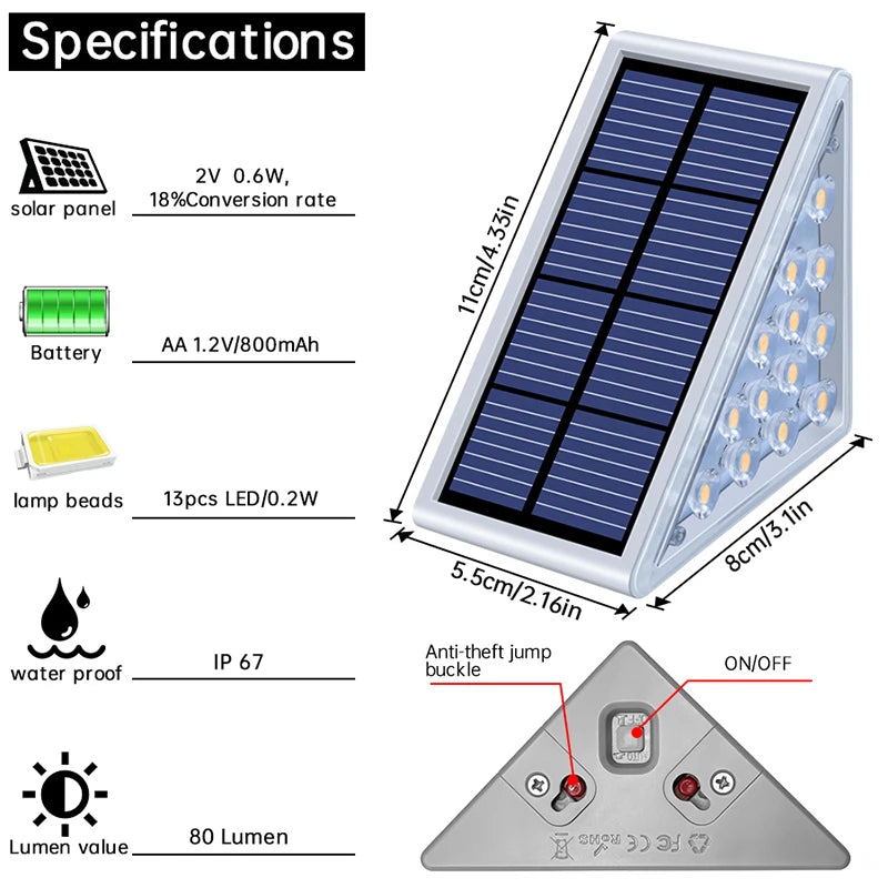 AMARYLLIS LED Solar Step Light Outdoor IP67 Garden Path