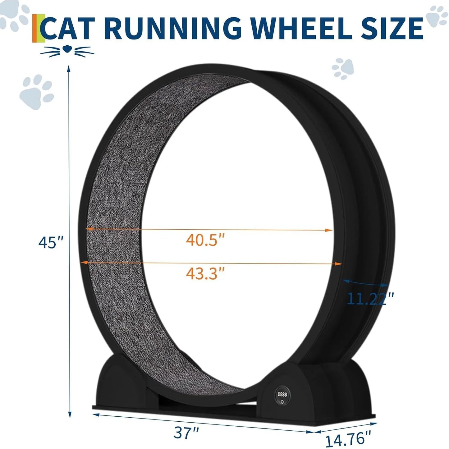 HiMISS Cat Exercise Wheel Treadmill For Indoor Running With Smart Pedometer