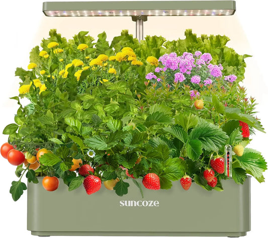 Hydroponics Growing System With 12 Pods 24W LED Adjustable Height