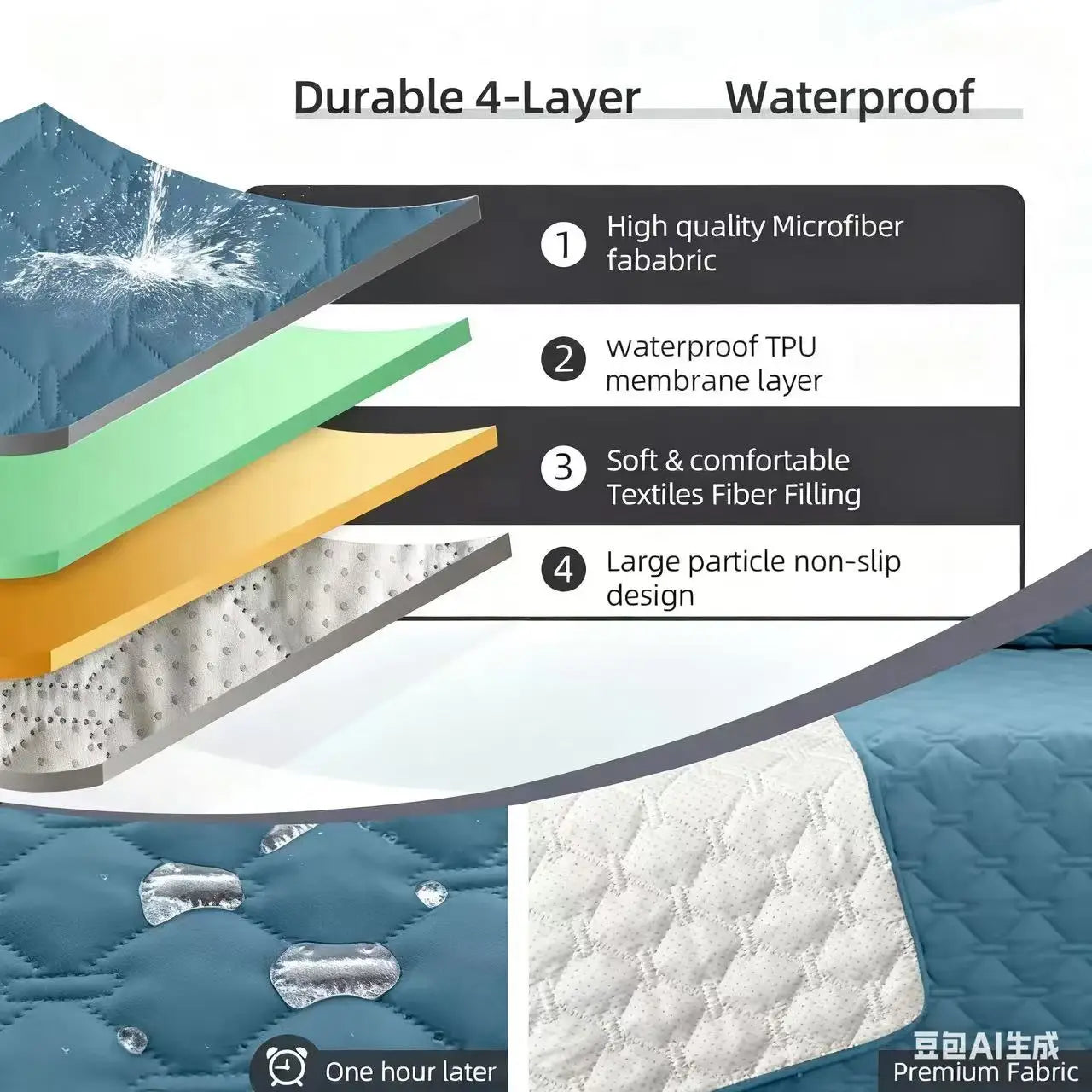 Waterproof Non Slip Dog Bed Cover and Pet Blanket Mat